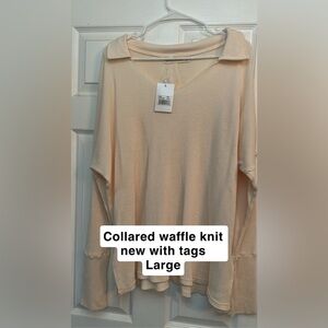 Southern Grace Beige V-Neck Sweater